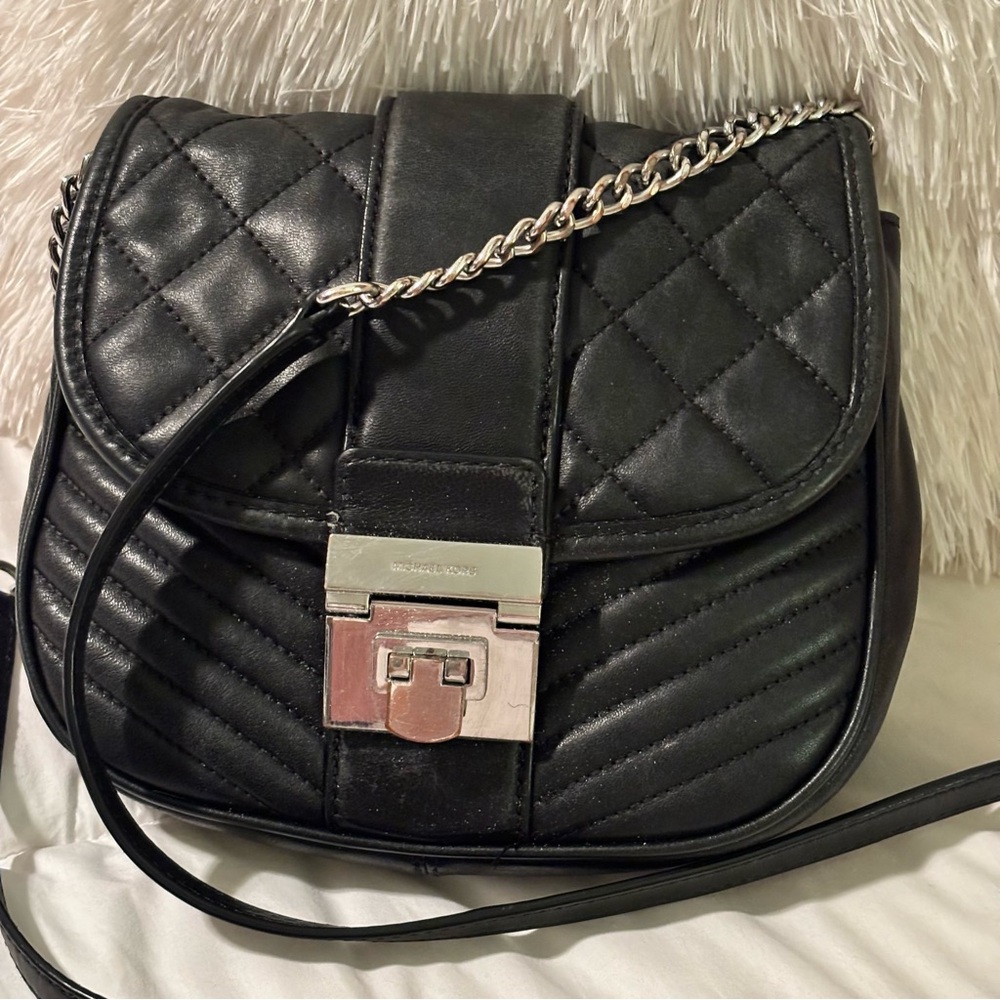 Michael Kors Black Quilted Crossbody Bag